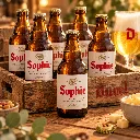 Gepersonaliseerde bieretiketten in Duvel-stijl met naam Sophie op bierflesjes