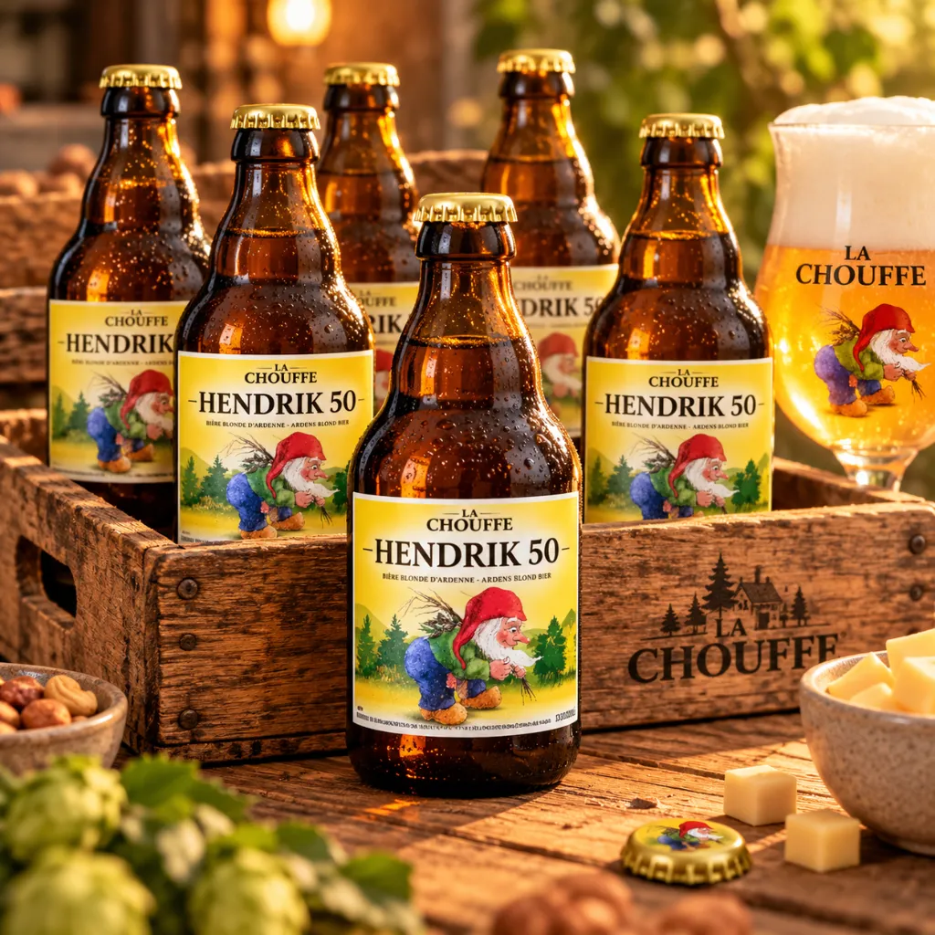 Gepersonaliseerde La Chouffe bieretiketten met naam Hendrik 50