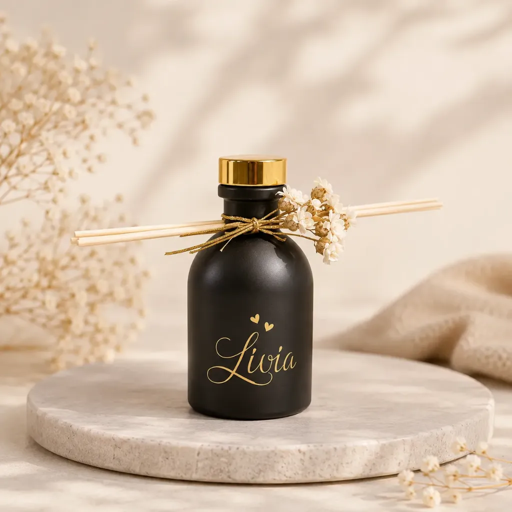 Glazen Luxe Flesje – Zwart (Set van 12)