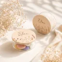 Rond Glazen Potje met Houten Dekseltje – Set van 6
