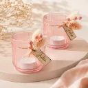 Geribbelde theelichthouder blush – set van 12