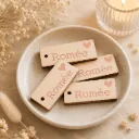 Rechthoekige houten labeltjes – set van 12