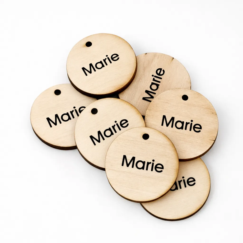 Ronde houten labeltjes – set van 12