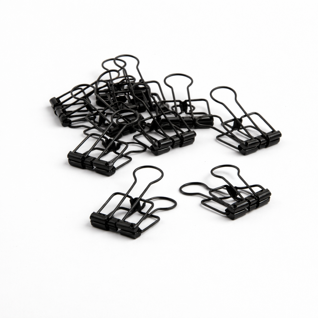 Metalen nijpertjes zwart – set van 12