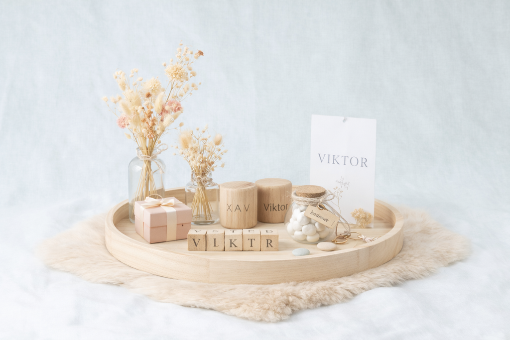 Rond houten dienblad
