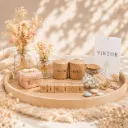 Rond houten dienblad