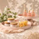Ronde metalen dienbladen - blush