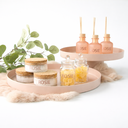 Ronde metalen dienbladen - blush