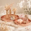 Ronde metalen dienbladen – Rosé goud