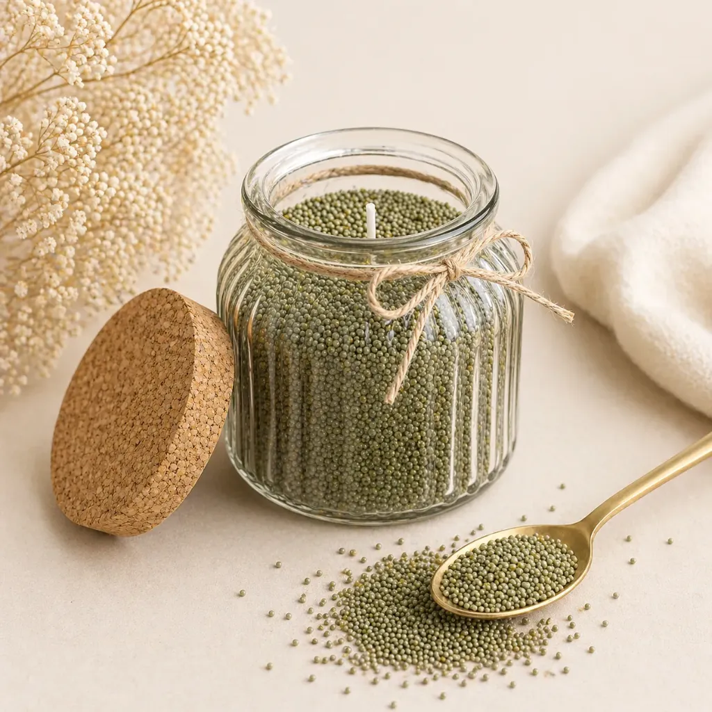 Pearlsand kaarsen – Smokey Green (DIY set)
