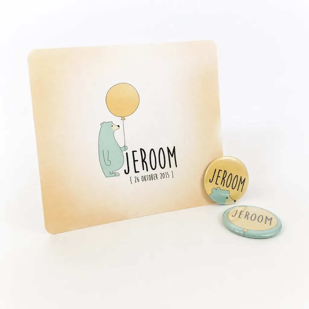 Bedrukte button met speld (set van 12)