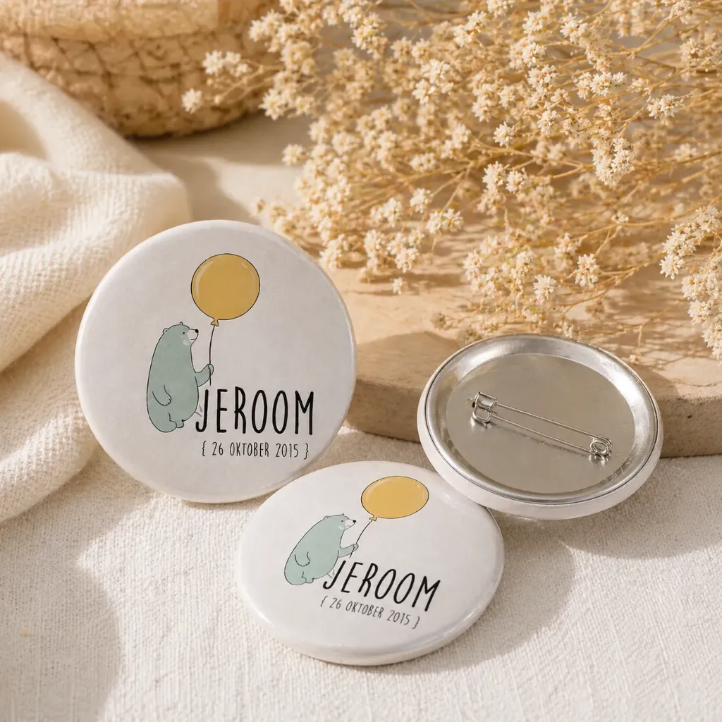 Button met speld groot (set van 12)