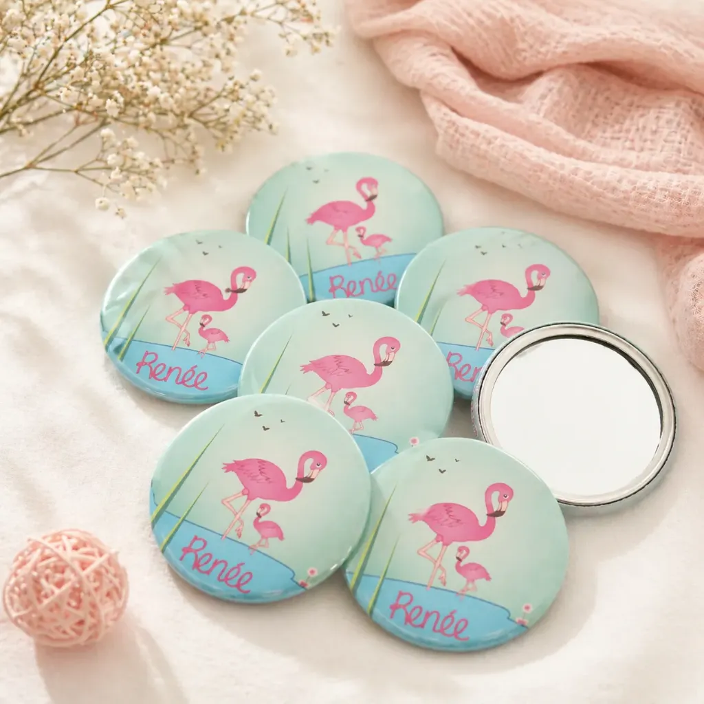 Spiegeltje button bedrukt (set van 12)