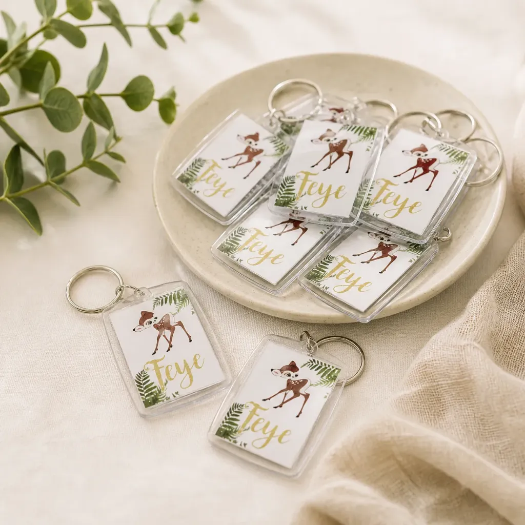 Rechthoekige plexi sleutelhanger (set van 12)