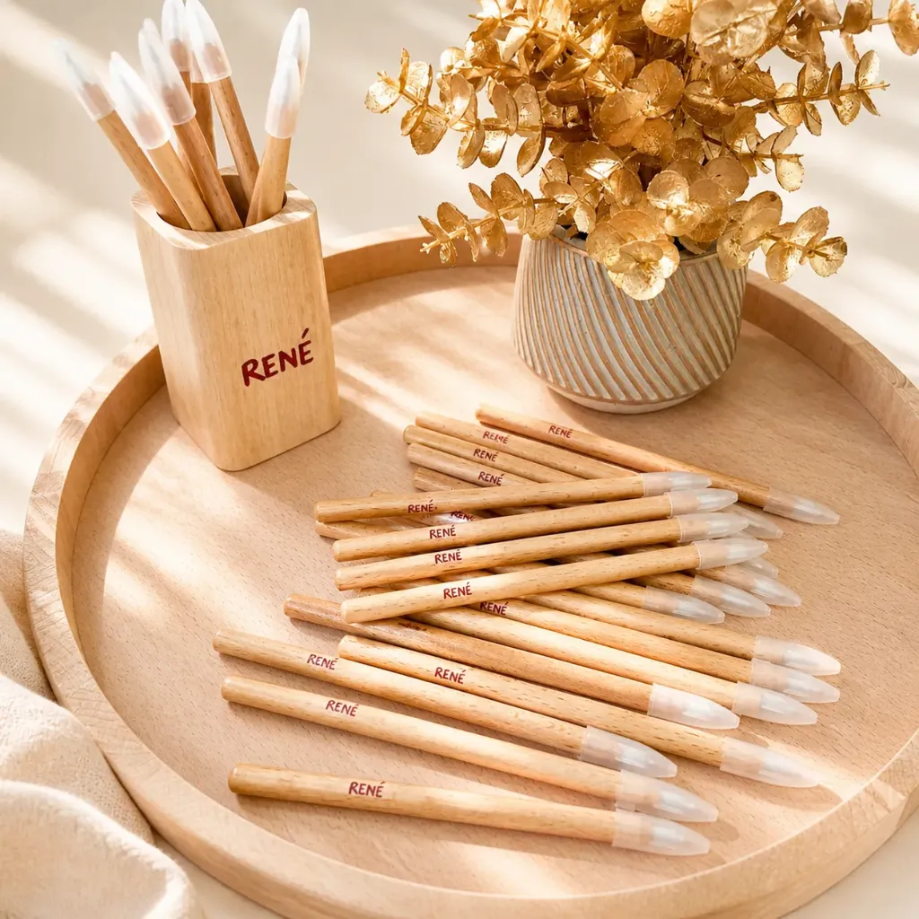 Houten balpen met bedrukking – set van 12