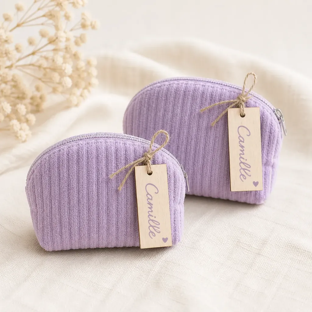Velours Portemonneetje – Lila – Set van 12