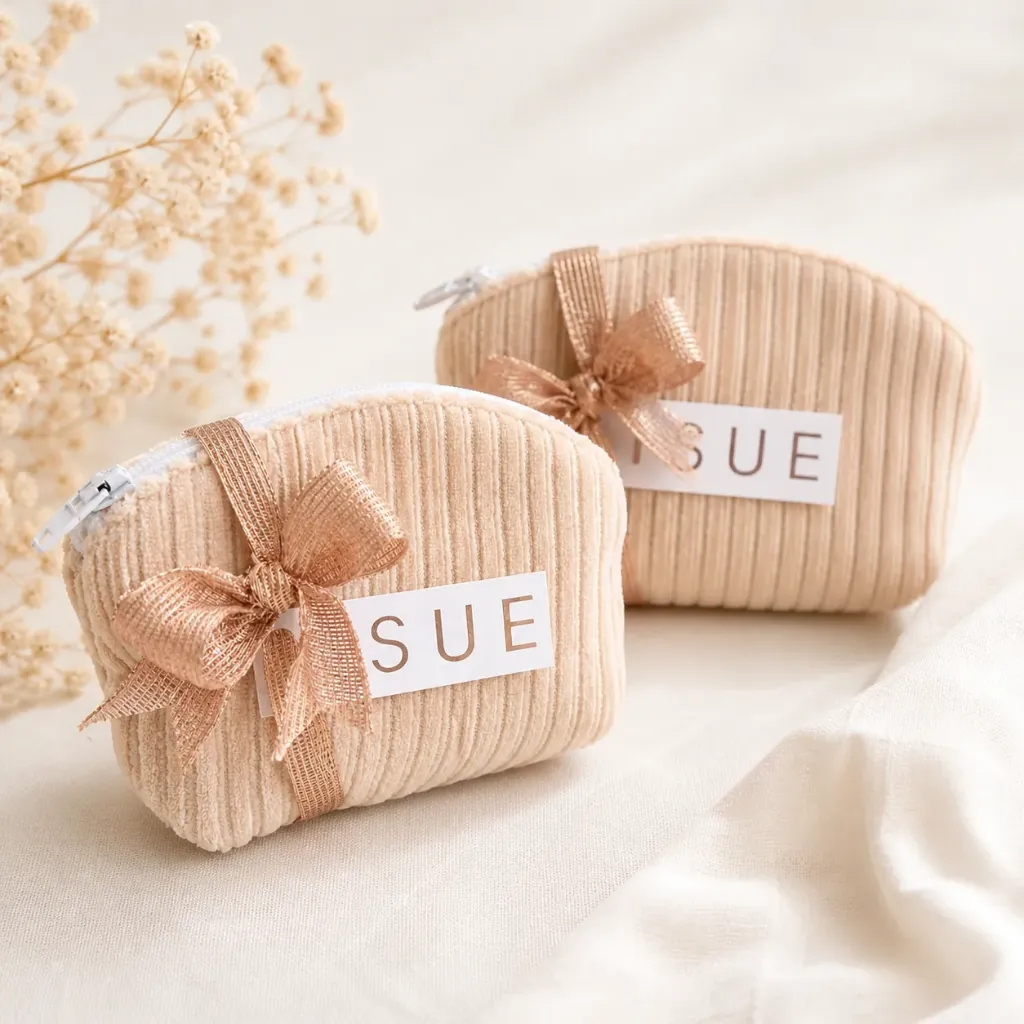 Velours Portemonneetje – Blush – Set van 12