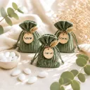 Velours Stropzakje - Groen – Set van 12