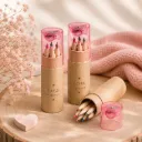 Kleurpotloodjes met roze Slijper – Set van 12
