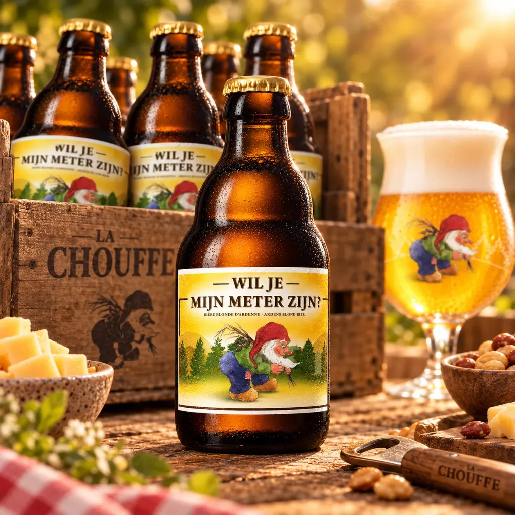 Gepersonaliseerde bieretiketten La Chouffe-stijl (set van 6)